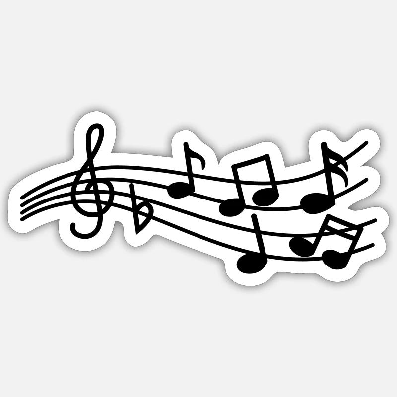 Musical notes sign - Sticker size S (10 x 10 cm) - white matte