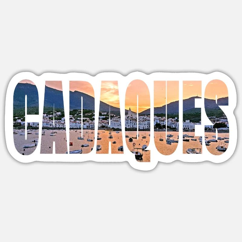 Cadaques Costa Brava - Sticker Größe S (10 x 10 cm) - Mattweiß