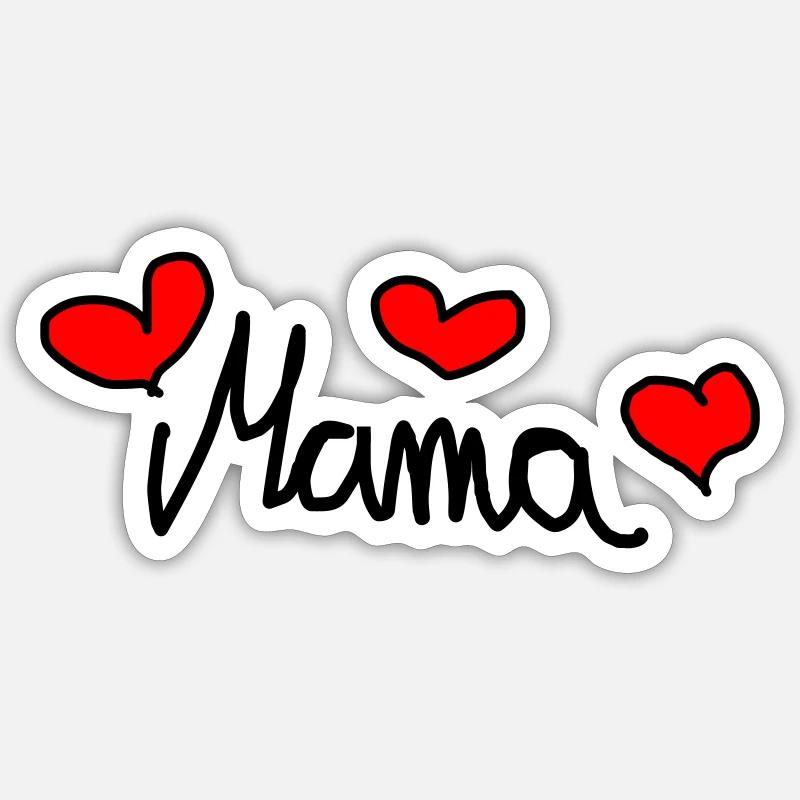 Mama - Süßes Design mit Herzen Sticker Größe S (10 x 10 cm)