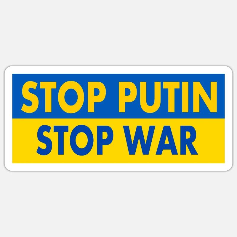 Stop war - Sticker Größe S (10 x 10 cm) - Mattweiß