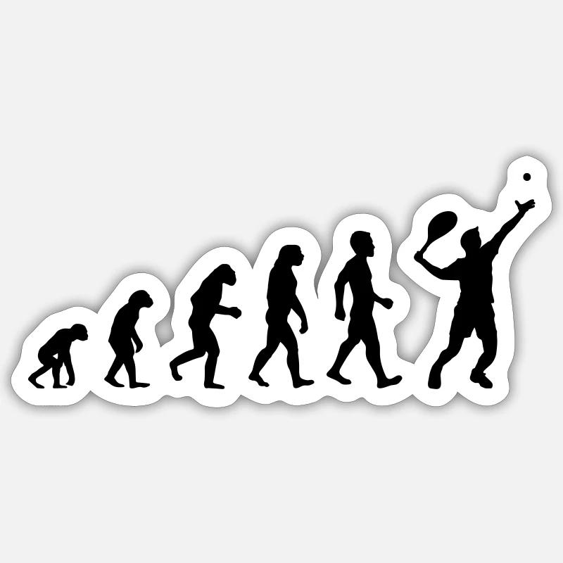 Tennis Evolution Homme - Sticker taille S (10 x 10 cm) - blanc mat