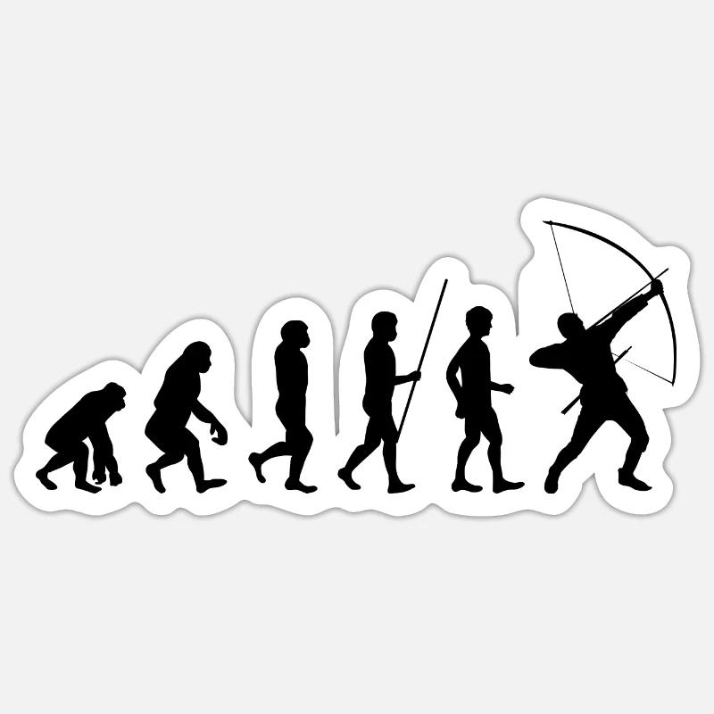Bogenschütze Bogen Schütze Evolution schwarz Sticker Größe S (10 x 10 cm)