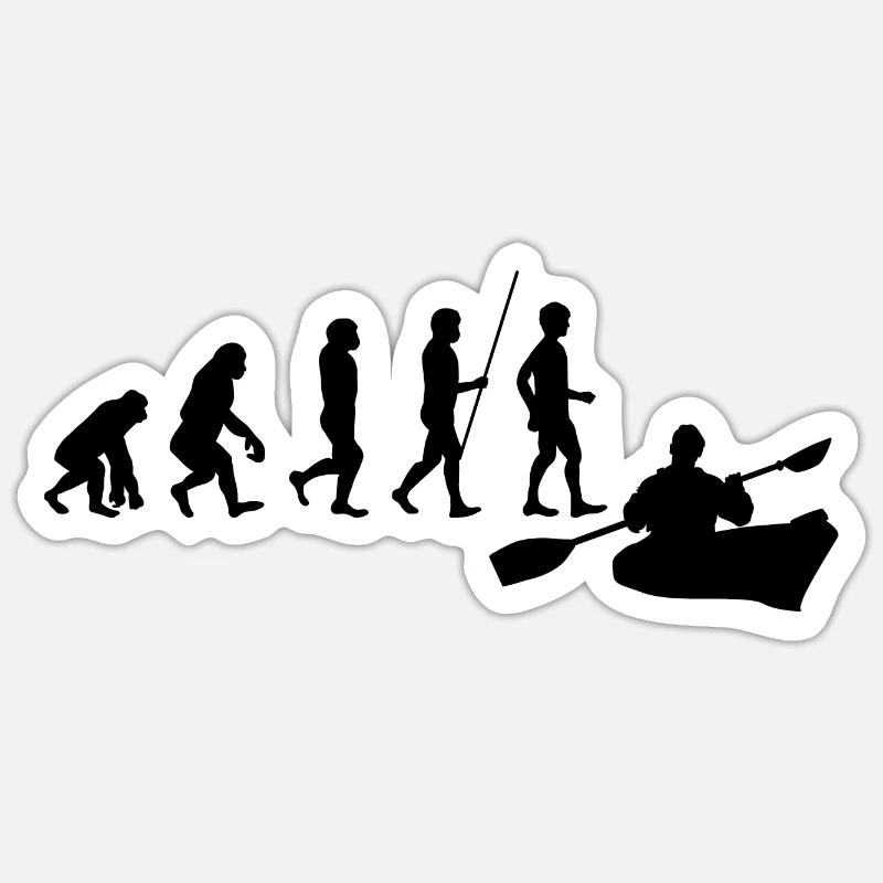 Kajak Kanu Kayak Evolution schwarz - Sticker Größe S (10 x 10 cm) - Mattweiß