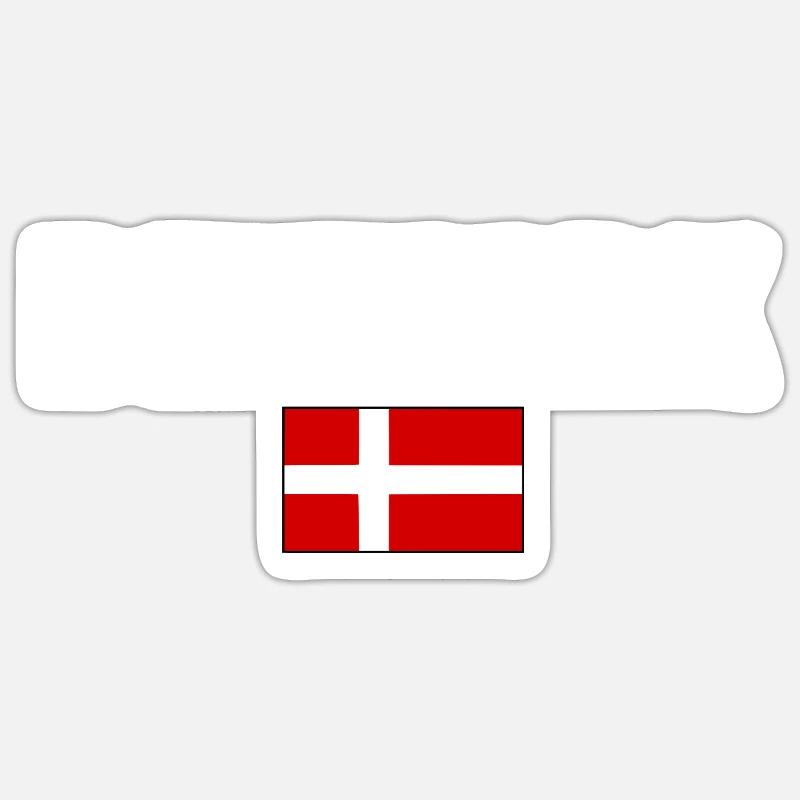 danemark - Sticker taille S (10 x 10 cm) - blanc mat