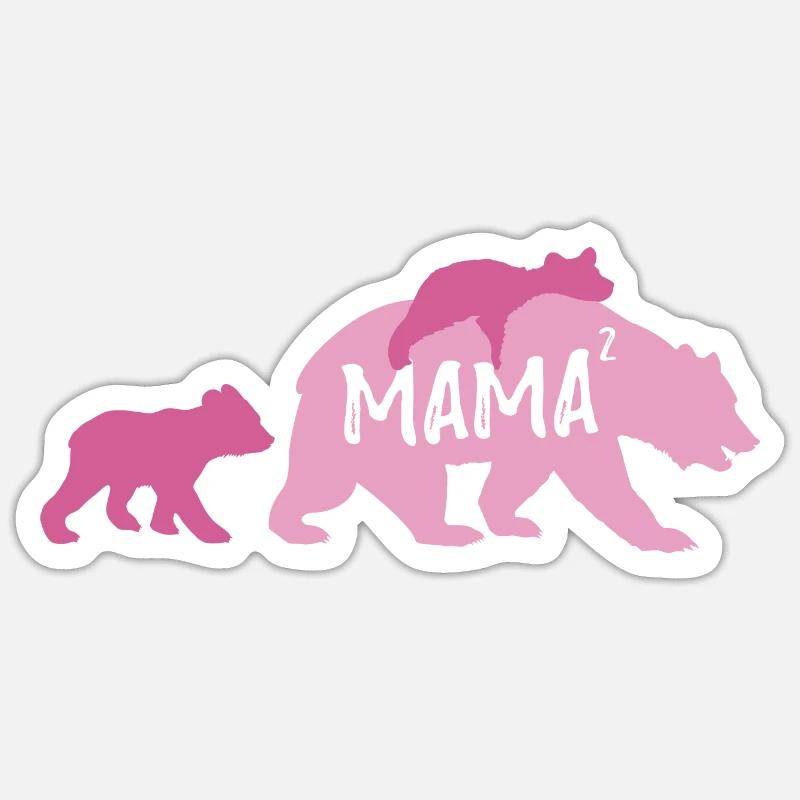 Mama Bear high 2 cubs Sticker size S (10 x 10 cm)