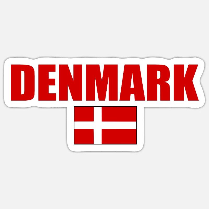 Danemark - Sticker taille S (10 x 10 cm) - blanc mat