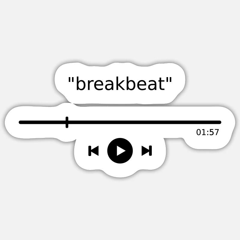 Music Player Breakbeat Dance Play Button MP3 Player Sticker size S (10 x 10 cm)