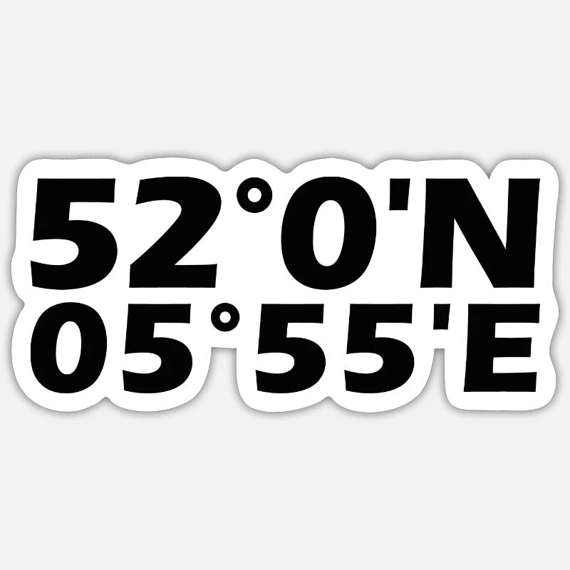 Arnhem Coordinates - Sticker size S (10 x 10 cm) - white matte
