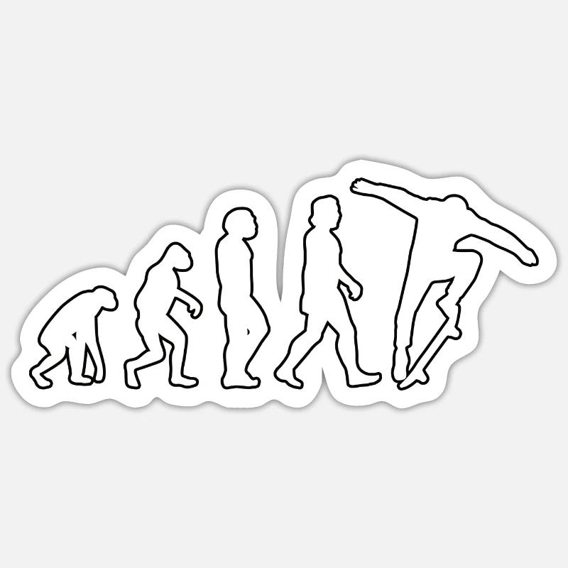 Skateboard Evolution Skateboarding Longboard Skate Sticker Größe S (10 x 10 cm)