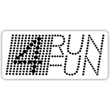 Run 4 Fun points - Sticker Größe S (10 x 10 cm) - Mattweiß - Vorne