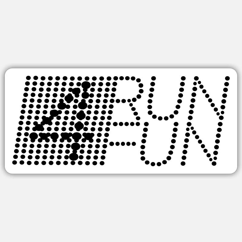 Run 4 Fun points - Sticker Größe S (10 x 10 cm) - Mattweiß