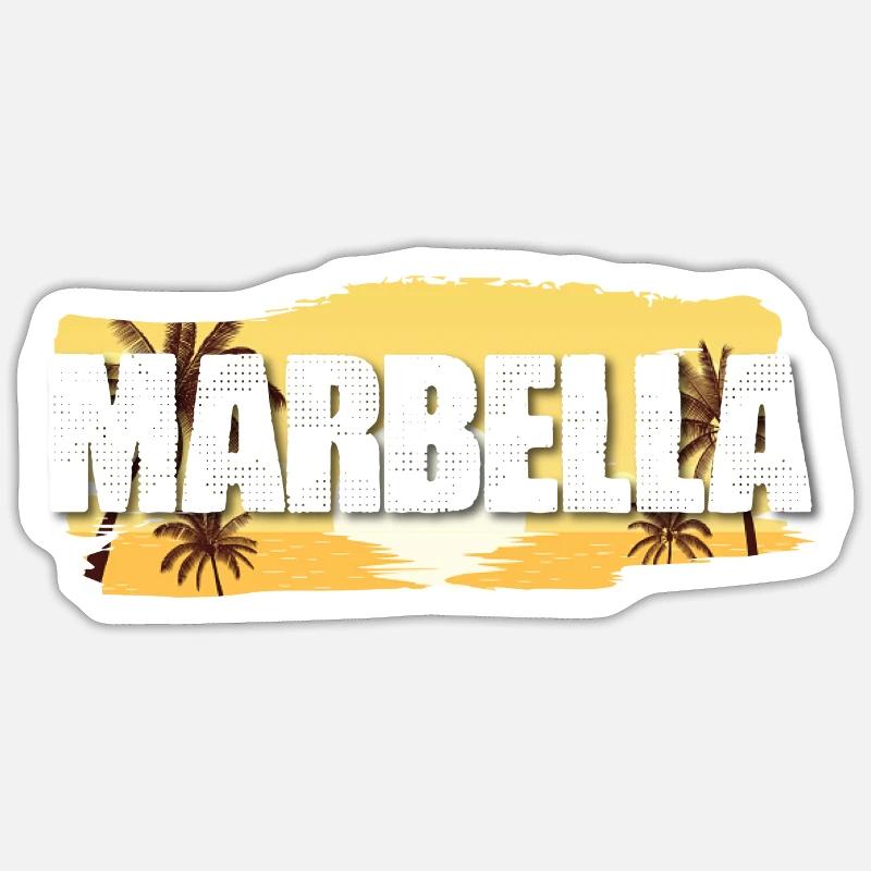 Marbella - Sticker Größe S (10 x 10 cm) - Mattweiß