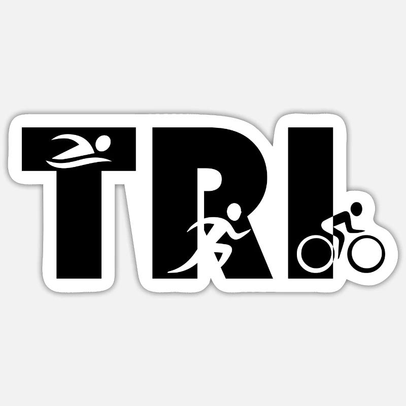 triathlon - Sticker taille S (10 x 10 cm) - blanc mat
