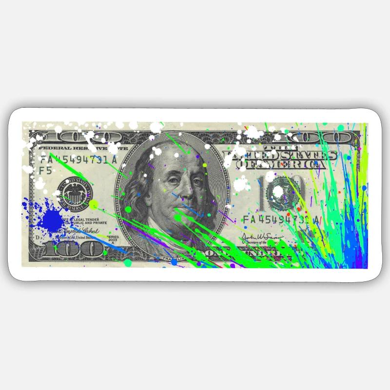 Dollar - Sticker size S (10 x 10 cm) - white matte