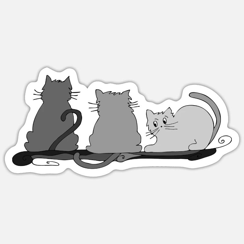 Chats Sticker taille S (10 x 10 cm)