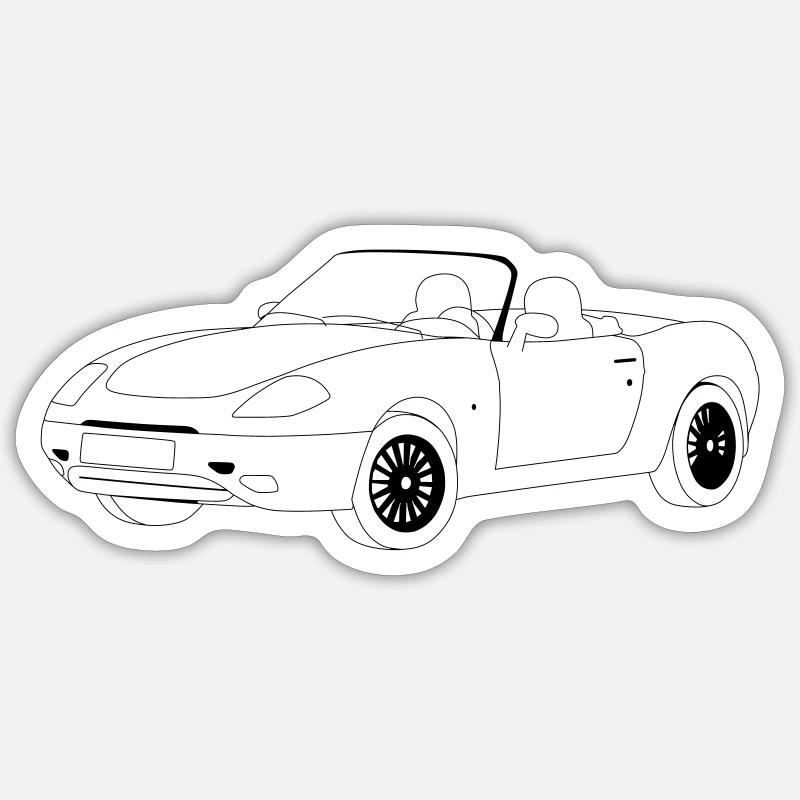 barchetta roadster - Sticker size S (10 x 10 cm) - white matte