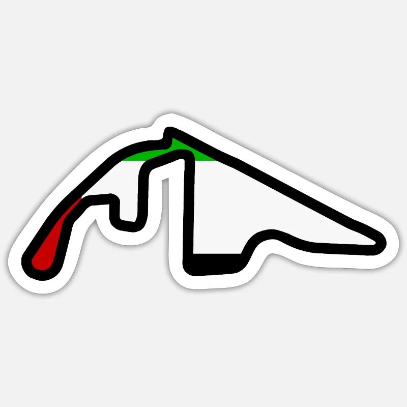 Circuit d’Abu Dhabi avec drapeau Sticker taille S (10 x 10 cm)