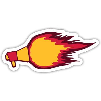 Fire Flame Megaphone Symbol - Sticker size S (10 x 10 cm) - white matte - Front