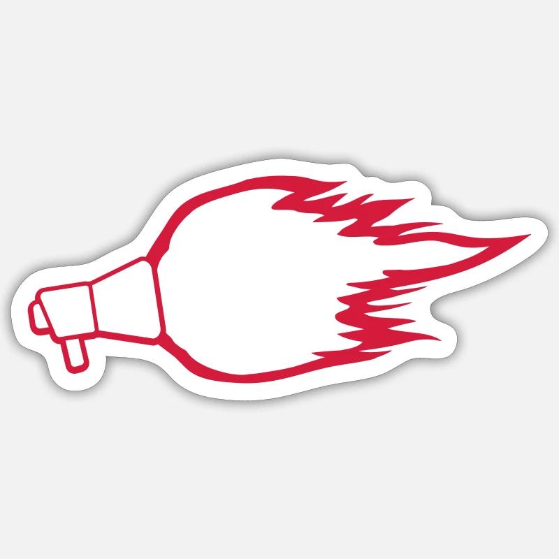 Hot Speech Fire Megaphone Sticker taille S (10 x 10 cm)
