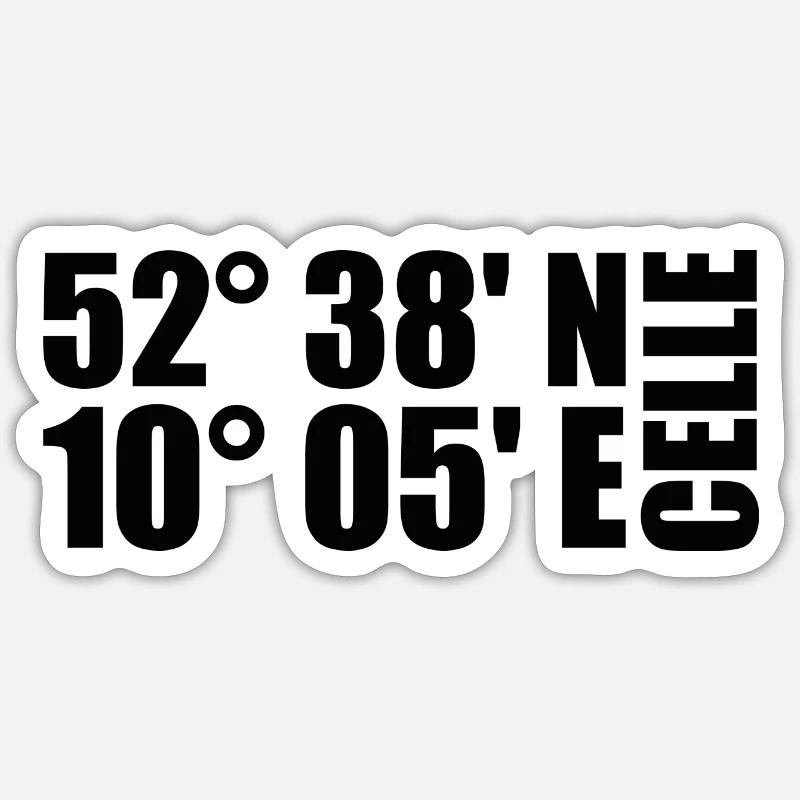 Celle coordinates Sticker size S (10 x 10 cm)