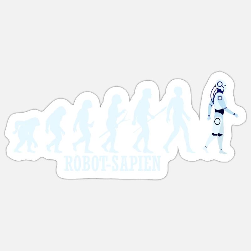 robot-sapien - Sticker size S (10 x 10 cm) - white matte