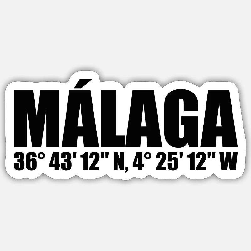 Malaga Coordinates Sticker size S (10 x 10 cm)