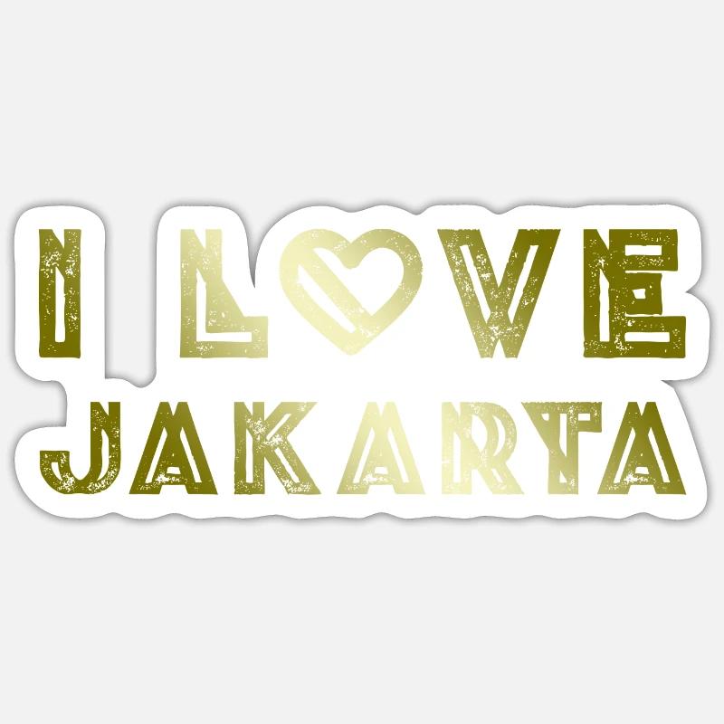 J’aime Jakarta - Sticker taille S (10 x 10 cm) - blanc mat