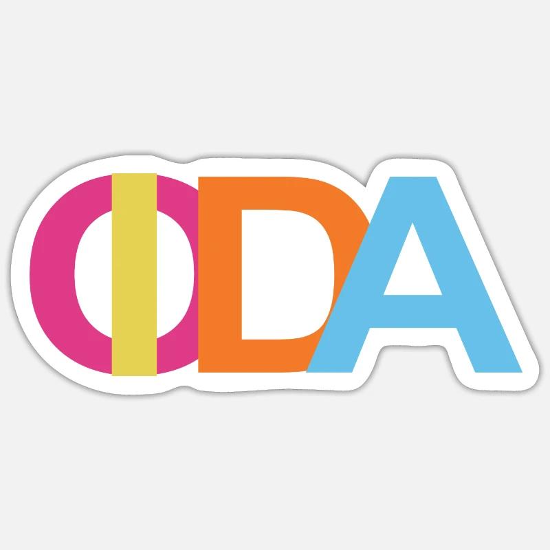 Bunte Oida Typografie Sticker Größe S (10 x 10 cm)