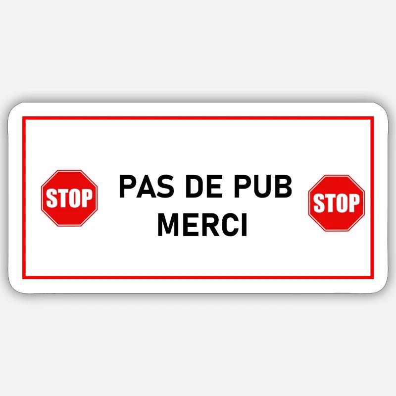 Pas de PUB Sticker taille S (10 x 10 cm)