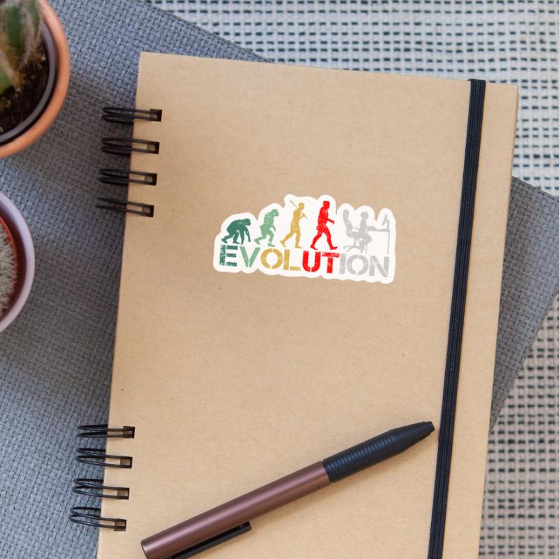 Computer Nerd Programmer Evolution funny Sticker size S (10 x 10 cm)