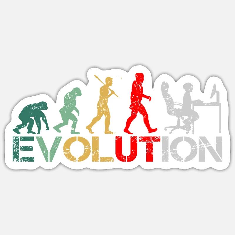 Computer Nerd Programmierer Evolution witzige - Sticker Größe S (10 x 10 cm) - Mattweiß
