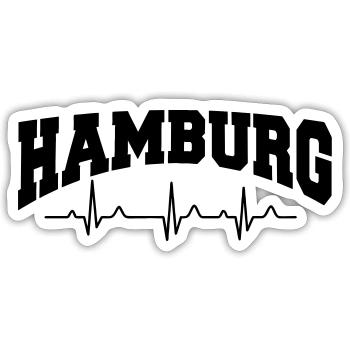 Hambourg Allemagne - Sticker taille S (10 x 10 cm) - blanc mat - Devant
