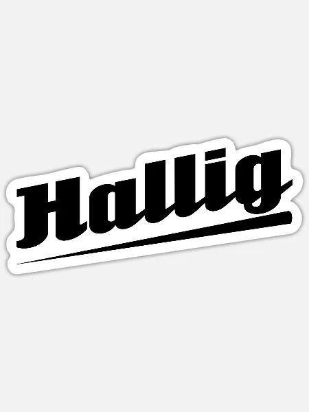 Hallig - Textdesign mit Stadtnamen - Sticker Größe S (10 x 10 cm) - Mattweiß