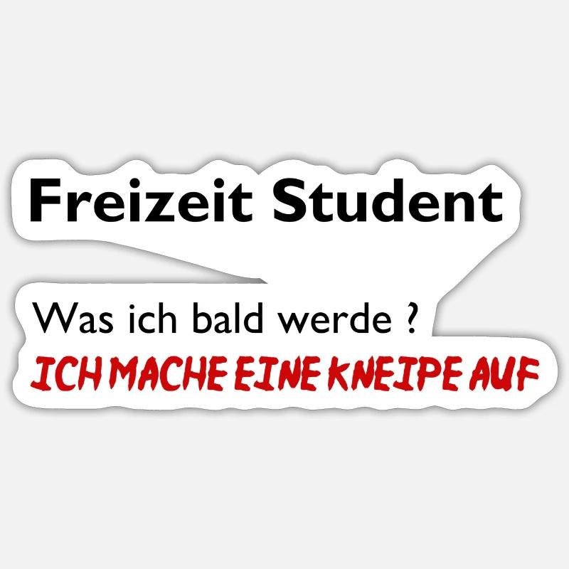 Freizeit Student - Sticker Größe S (10 x 10 cm) - Mattweiß