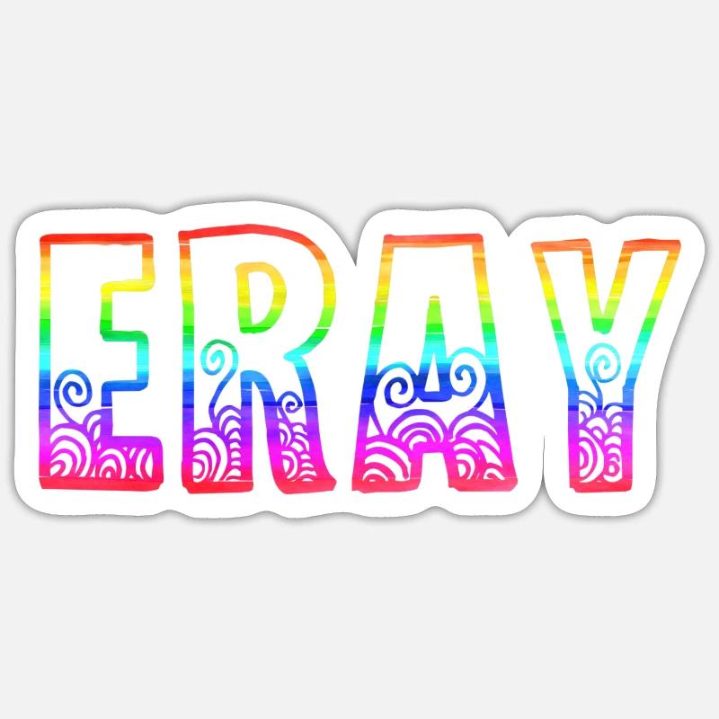 eray rs arc-en-ciel - Sticker taille S (10 x 10 cm) - blanc mat