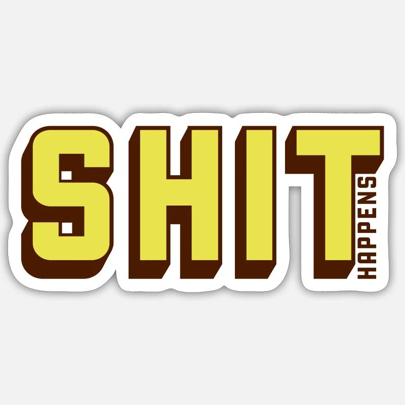 La merde arrive Humour Devise Sticker taille S (10 x 10 cm)