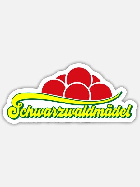Farben änderbar | Schwarzwaldmädel - Sticker Größe S (10 x 10 cm) - Mattweiß