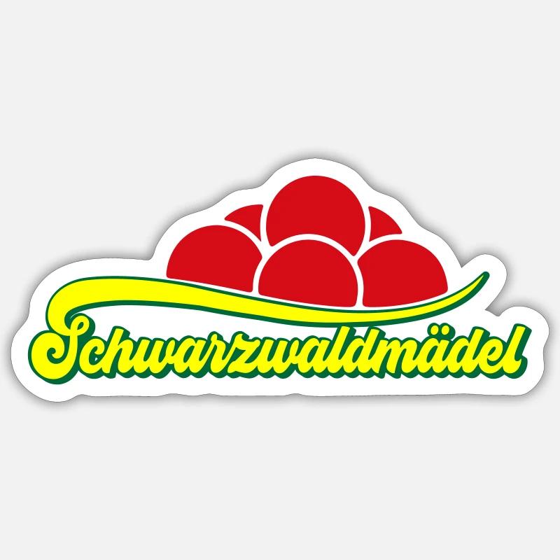 Farben änderbar | Schwarzwaldmädel - Sticker Größe S (10 x 10 cm) - Mattweiß