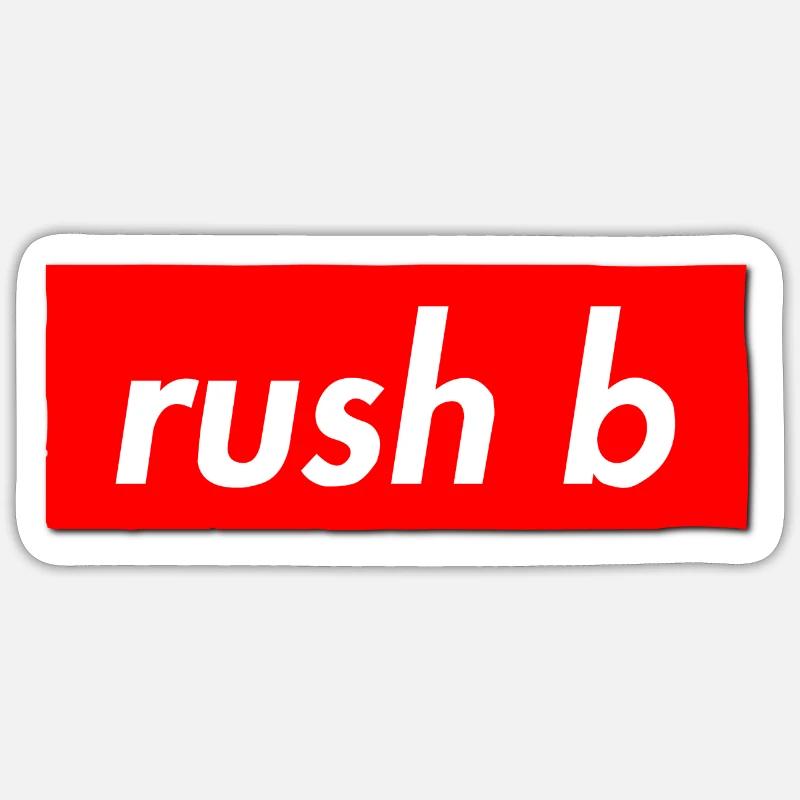 rush b - Sticker Größe S (10 x 10 cm) - Mattweiß