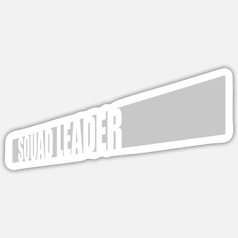 Logo Squad Leader Streifen - Sticker Größe S (10 x 10 cm) - Mattweiß