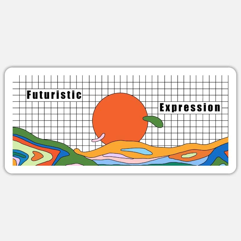 Futuristic_expression - Sticker taille S (10 x 10 cm) - blanc mat