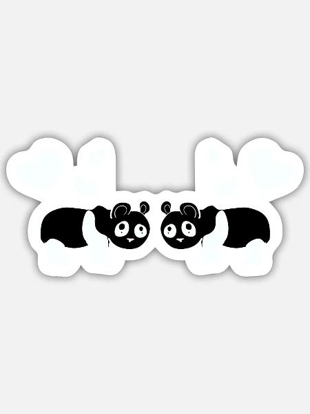 Tierliebe Pandas Panda tiere - Sticker Größe S (10 x 10 cm) - Mattweiß
