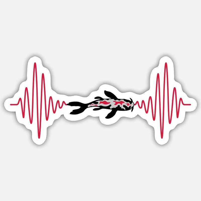 Puls Koi Poisson Nishikigoi - Sticker taille S (10 x 10 cm) - blanc mat