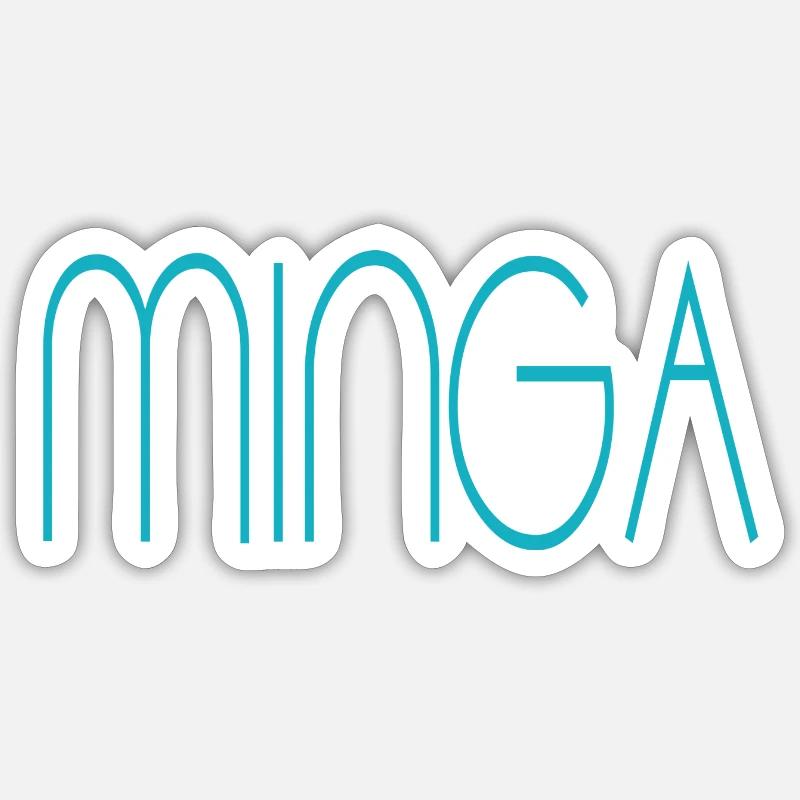 Minga - Sticker Größe S (10 x 10 cm) - Mattweiß