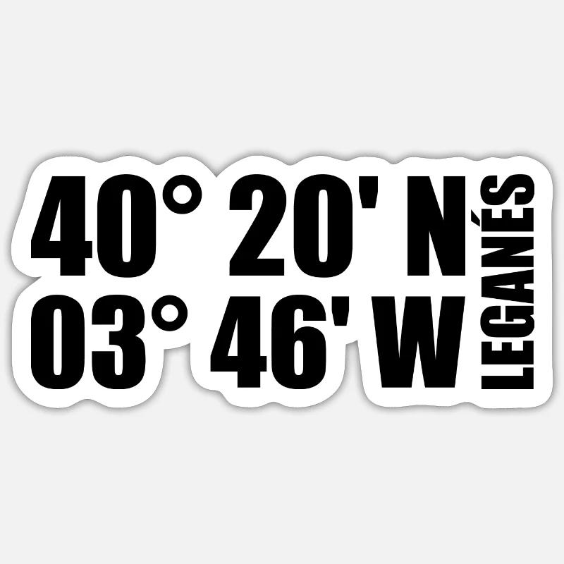 Coordonnées de Leganés - Sticker taille S (10 x 10 cm) - blanc mat