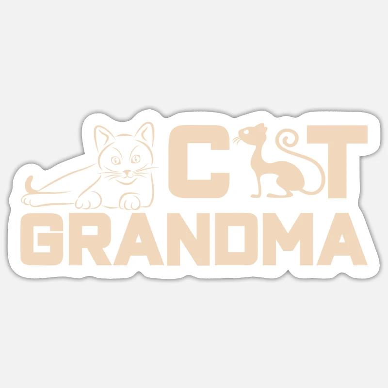 Katzen Mama Katzen Oma Großmutter Mutter Mom Katze Sticker Größe S (10 x 10 cm)