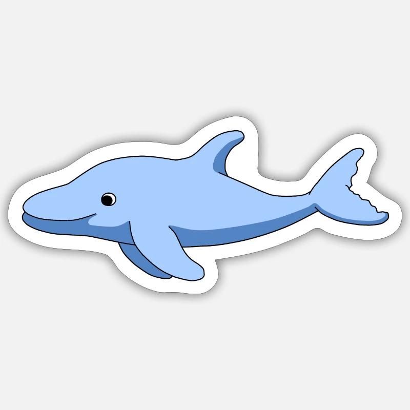 Dauphin - Sticker taille S (10 x 10 cm) - blanc mat
