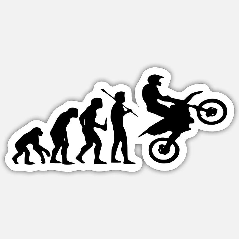 Evolution Monkey au Motocross Sticker taille S (10 x 10 cm)