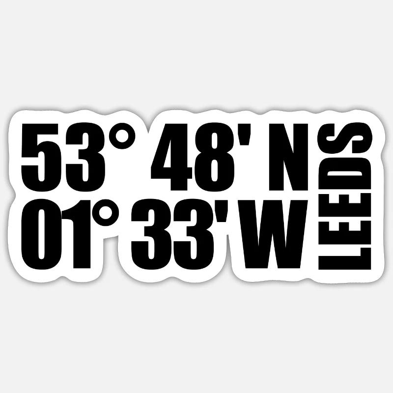 Leeds coordinates Sticker size S (10 x 10 cm)