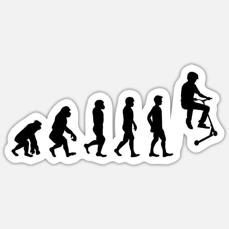 Stunt Scooter Freestyle Scootering Evolution - Sticker Größe S (10 x 10 cm) - Mattweiß